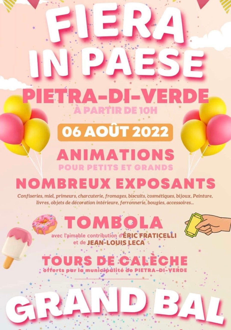 Samedi 6 août  Foire à Pietra di Verde&nbsp;!